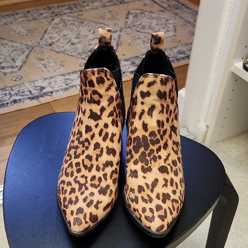 Leopard Print Ankle Boots
